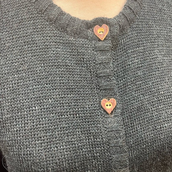 Gaberina Prexl Austria Alpaca Wool Cardigan Heart Buttons Winter Scene 44 - Picture 9 of 11